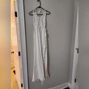 White boho halter dress